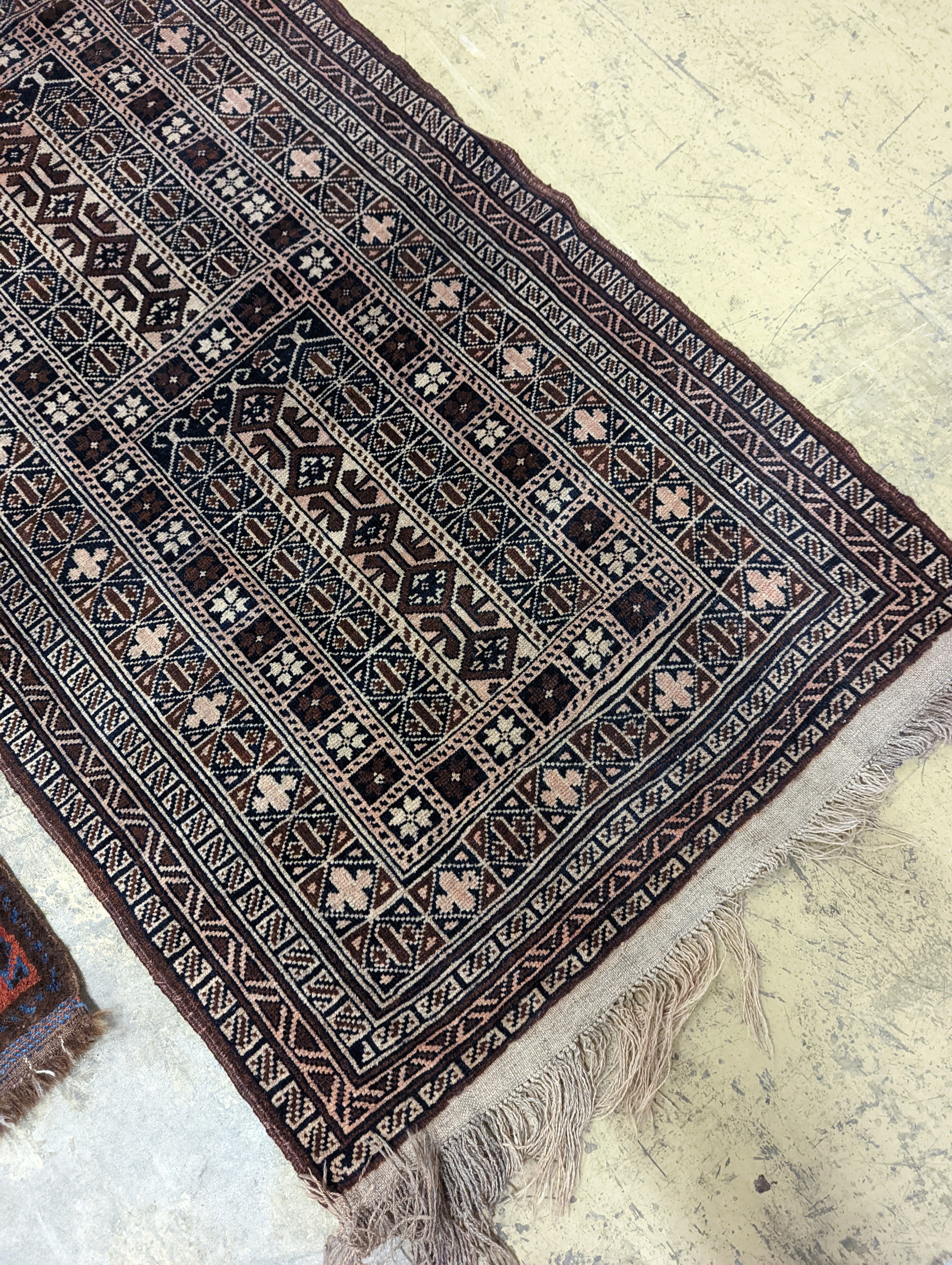 A Belouch rug and an Afghan mat, larger 140 x 85cm